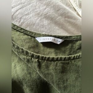 Linen Fox Forest Green Dress sm-m